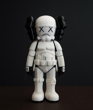 3D Printed Kaws-Inspired Stormtrooper Figure – Custom Colors – 7x4x2 in – Collectible Art Toy