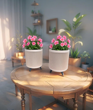 Modern Ribbed Planter Pot – Raised Design