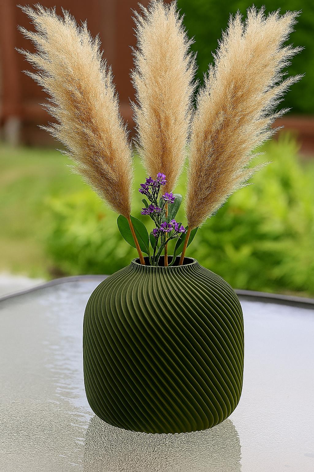 Textured Spiral Vase - Boho Style