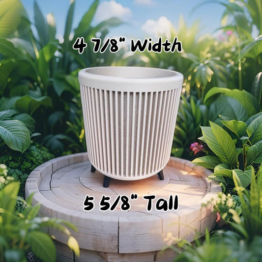 Modern Ribbed Planter Pot – Raised Design