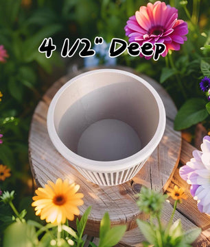 Modern Ribbed Planter Pot – Raised Design