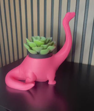 3D Printed Dinosaur Shaped Pot - Fun Decoration (Plant Not Included)